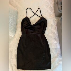 Elegant Black Satin Dress